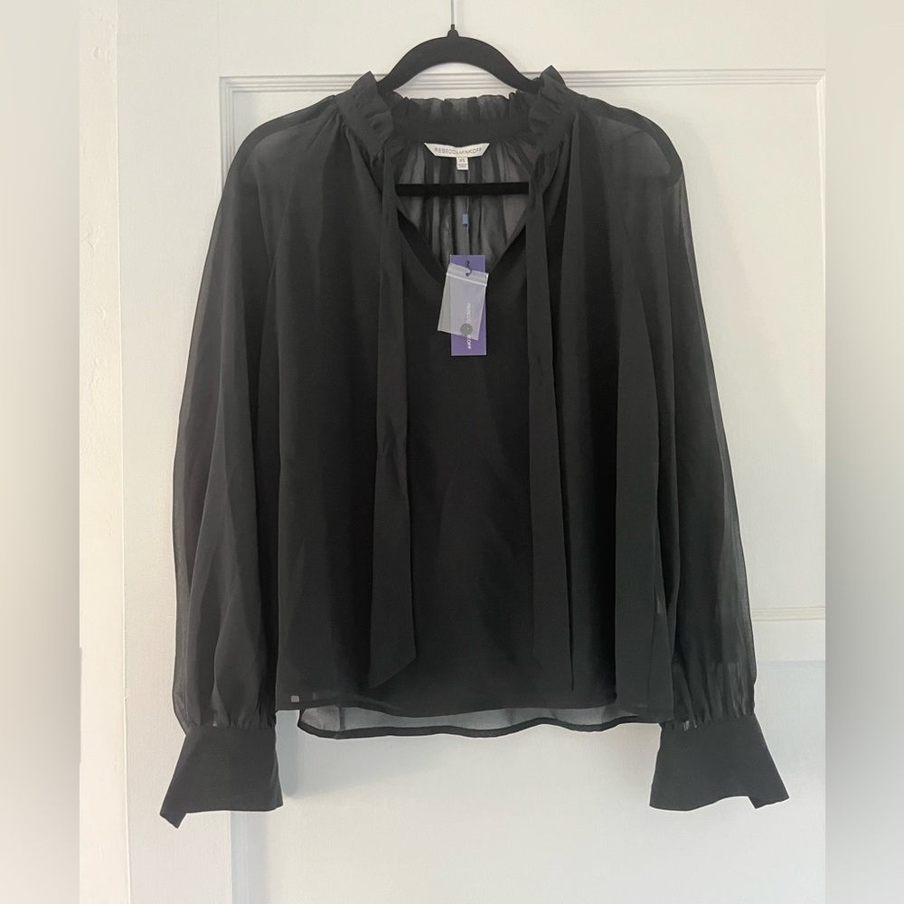 BNWT Rebecca Minkoff Sheer Black Blouse